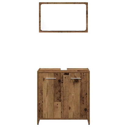 Set Mobili da Bagno 3 pz Legno Antico in Legno Multistrato | homemem39