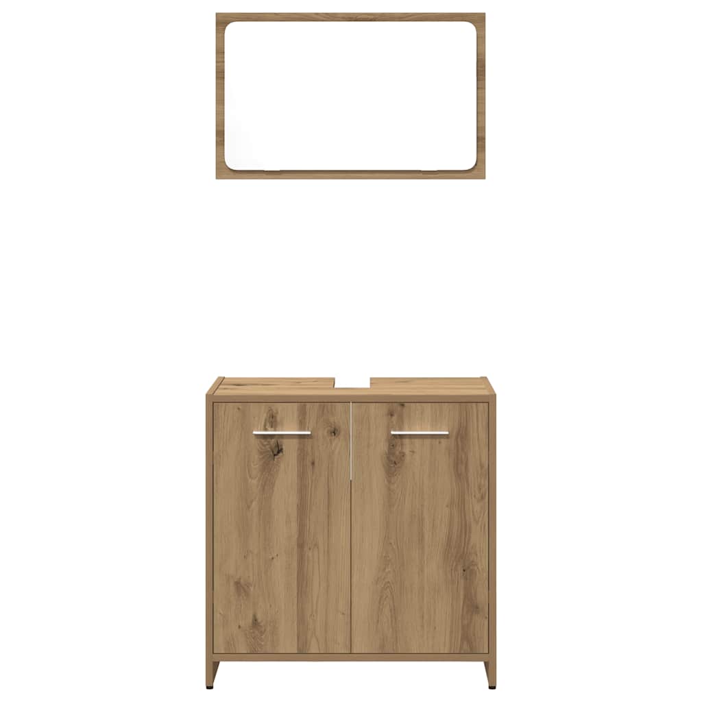 Set Mobili da Bagno 3 pz Rovere Artigianale Legno Multistrato | homemem39