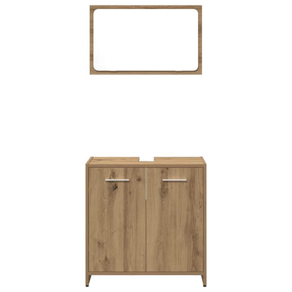 Set Mobili da Bagno 3 pz Rovere Artigianale Legno Multistrato | homemem39