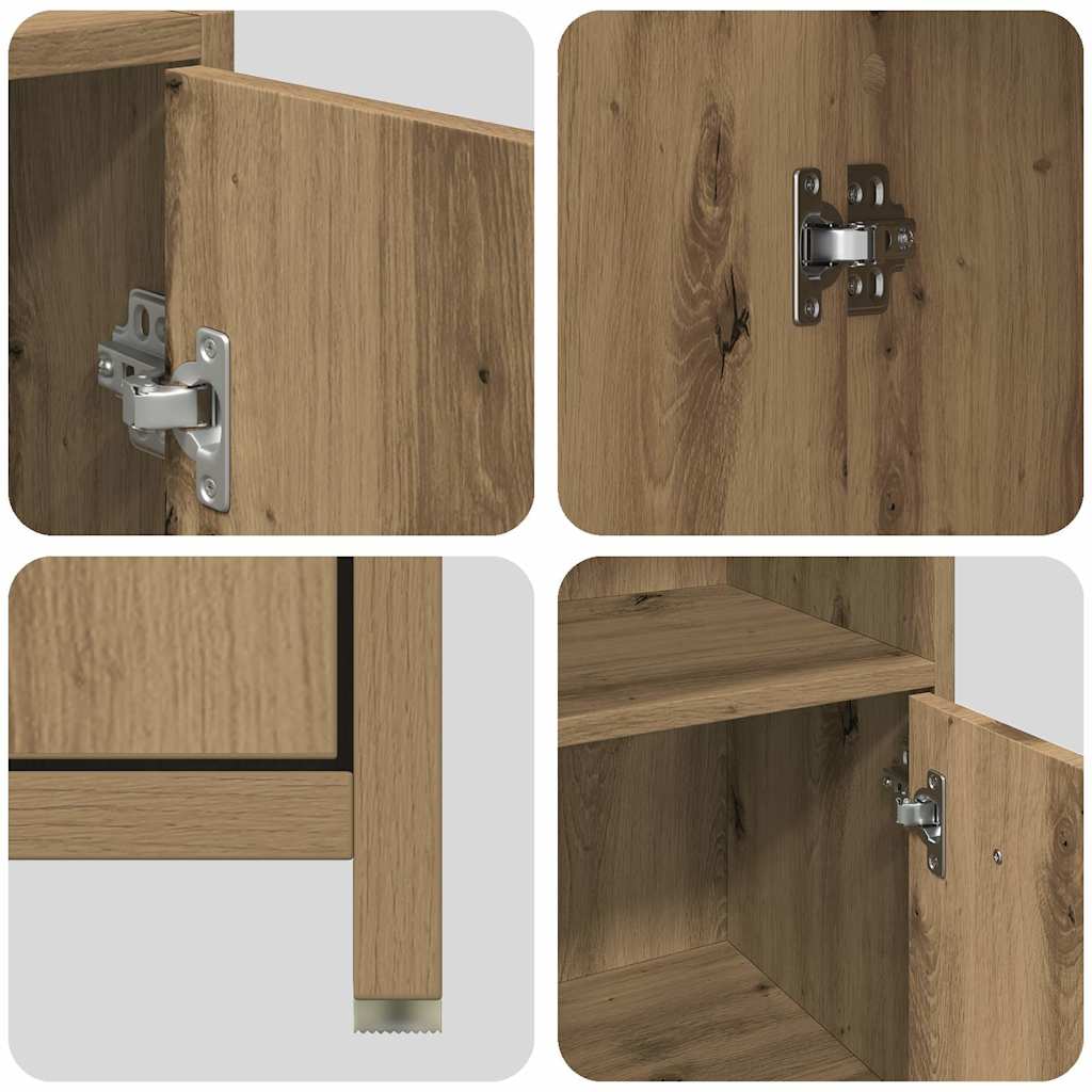Set Mobili da Bagno 3 pz Rovere Artigianale Legno Multistrato | homemem39