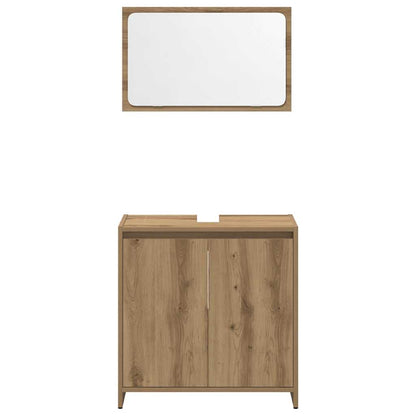 Set Mobili da Bagno 3 pz Rovere Artigianale Legno Multistrato