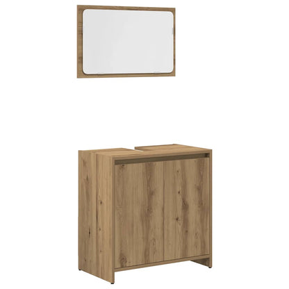 Set Mobili da Bagno 3 pz Rovere Artigianale Legno Multistrato