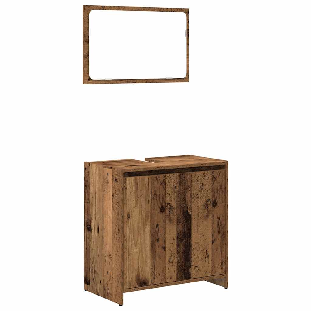 Set Mobili da Bagno 3 pz Legno Antico in Legno Multistrato | homemem39