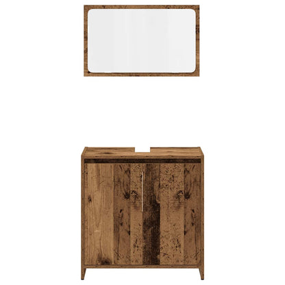 Set Mobili da Bagno 3 pz Legno Antico in Legno Multistrato | homemem39