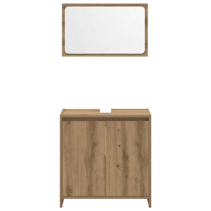 Set Mobili da Bagno 3 pz Rovere Artigianale Legno Multistrato