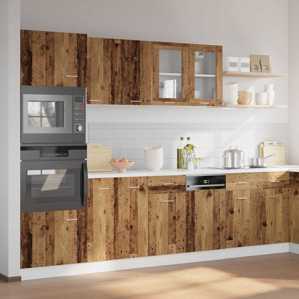 Set di Mobili da Cucina 7 pz Lyon Legno Antico in Truciolato