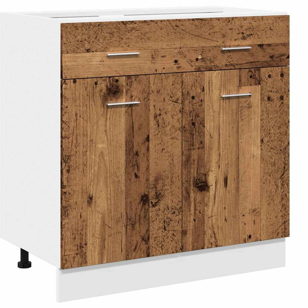 Set di Mobili da Cucina 7 pz Lyon Legno Antico in Truciolato