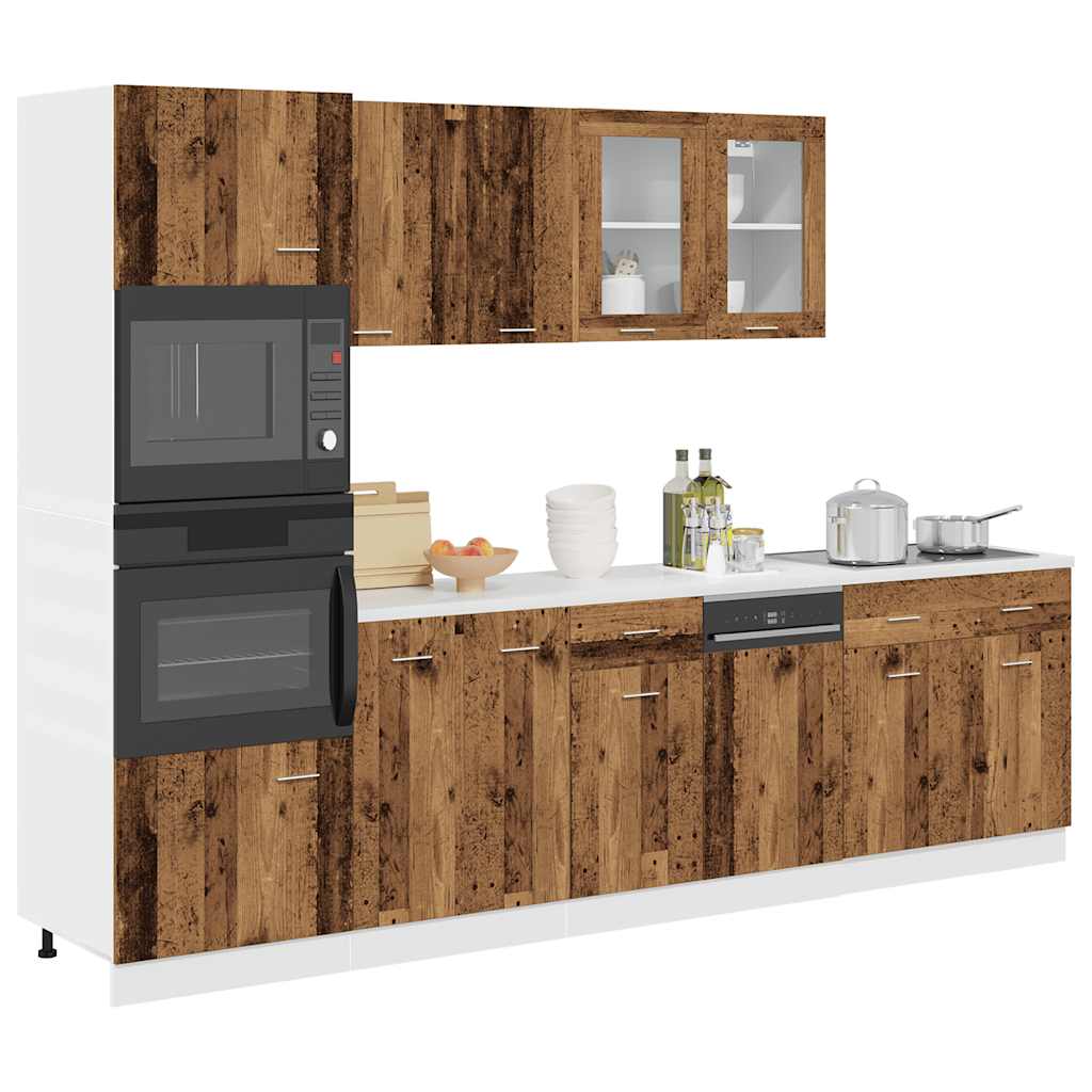 Set di Mobili da Cucina 7 pz Lyon Legno Antico in Truciolato