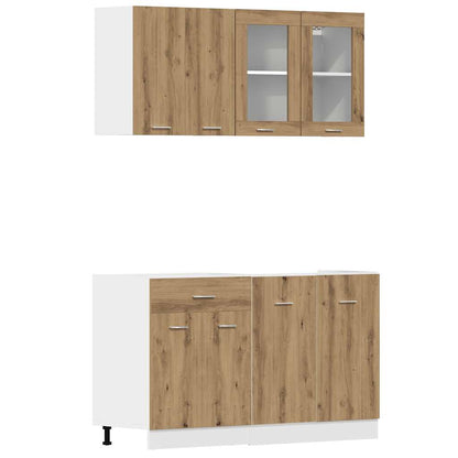 Set di Mobili da Cucina 4 pz Lyon Rovere Artigianale Truciolato