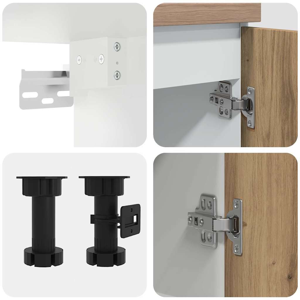 Set di Mobili da Cucina 4 pz Lyon Rovere Artigianale Truciolato | homemem39