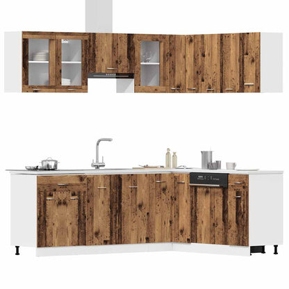 Set di Mobili da Cucina 11 pz Lyon Legno Antico in Truciolato