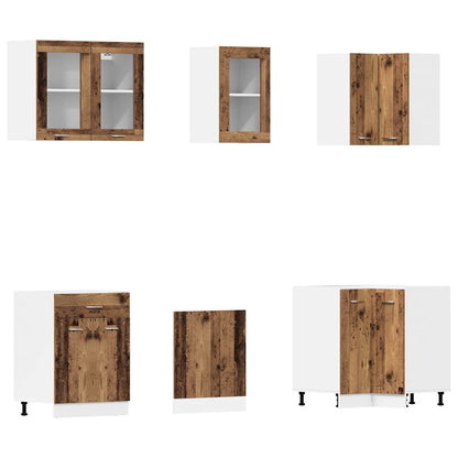 Set di Mobili da Cucina 11 pz Lyon Legno Antico in Truciolato
