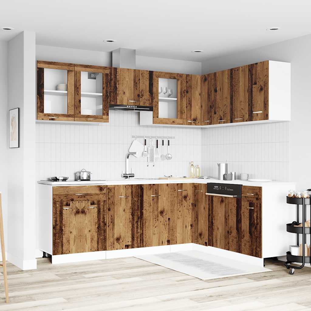 Set di Mobili da Cucina 11 pz Lyon Legno Antico in Truciolato | homemem39