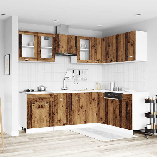 Set di Mobili da Cucina 11 pz Lyon Legno Antico in Truciolato | homemem39