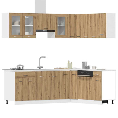 Set di Mobili da Cucina 11 pz Lyon Rovere Artigianale Truciolato