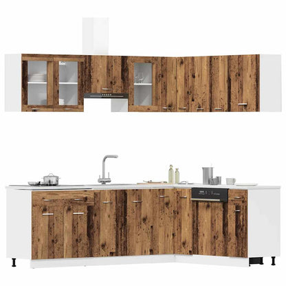 Set di Mobili da Cucina 11 pz Lyon Legno Antico in Truciolato