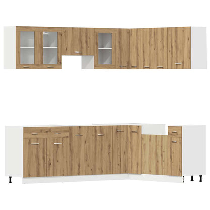 Set di Mobili da Cucina 11 pz Lyon Rovere Artigianale Truciolato