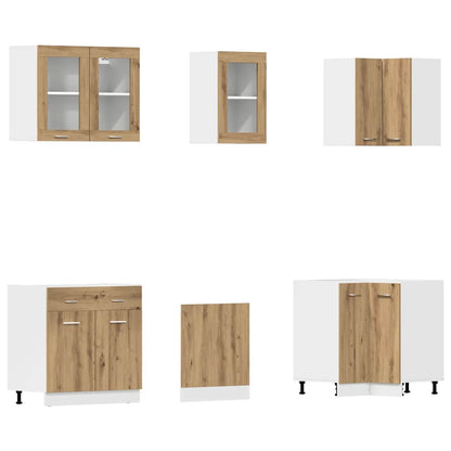 Set di Mobili da Cucina 11 pz Lyon Rovere Artigianale Truciolato