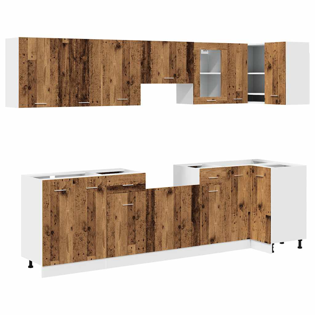 Set di Mobili da Cucina 11 pz Lyon Legno Antico in Truciolato | homemem39