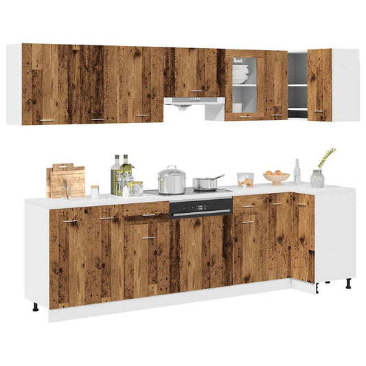 Set di Mobili da Cucina 11 pz Legno Antico in Truciolato - homemem39