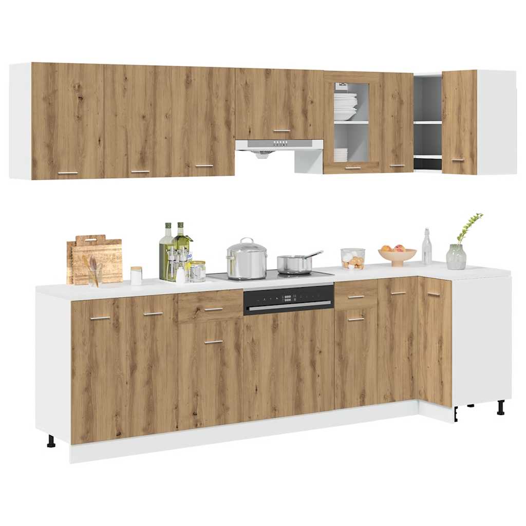 Set di Mobili da Cucina 11 pz Lyon Rovere Artigianale Truciolato