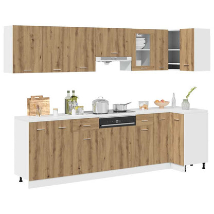 Set di Mobili da Cucina 11 pz Lyon Rovere Artigianale Truciolato