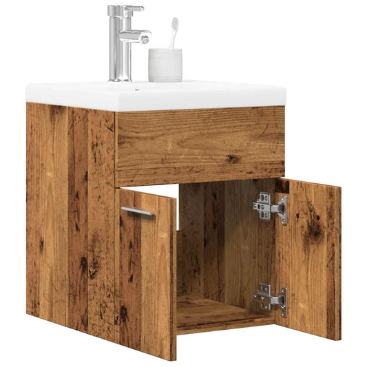Set Mobili da Bagno 2 pz Legno Antico in Legno Multistrato | homemem39