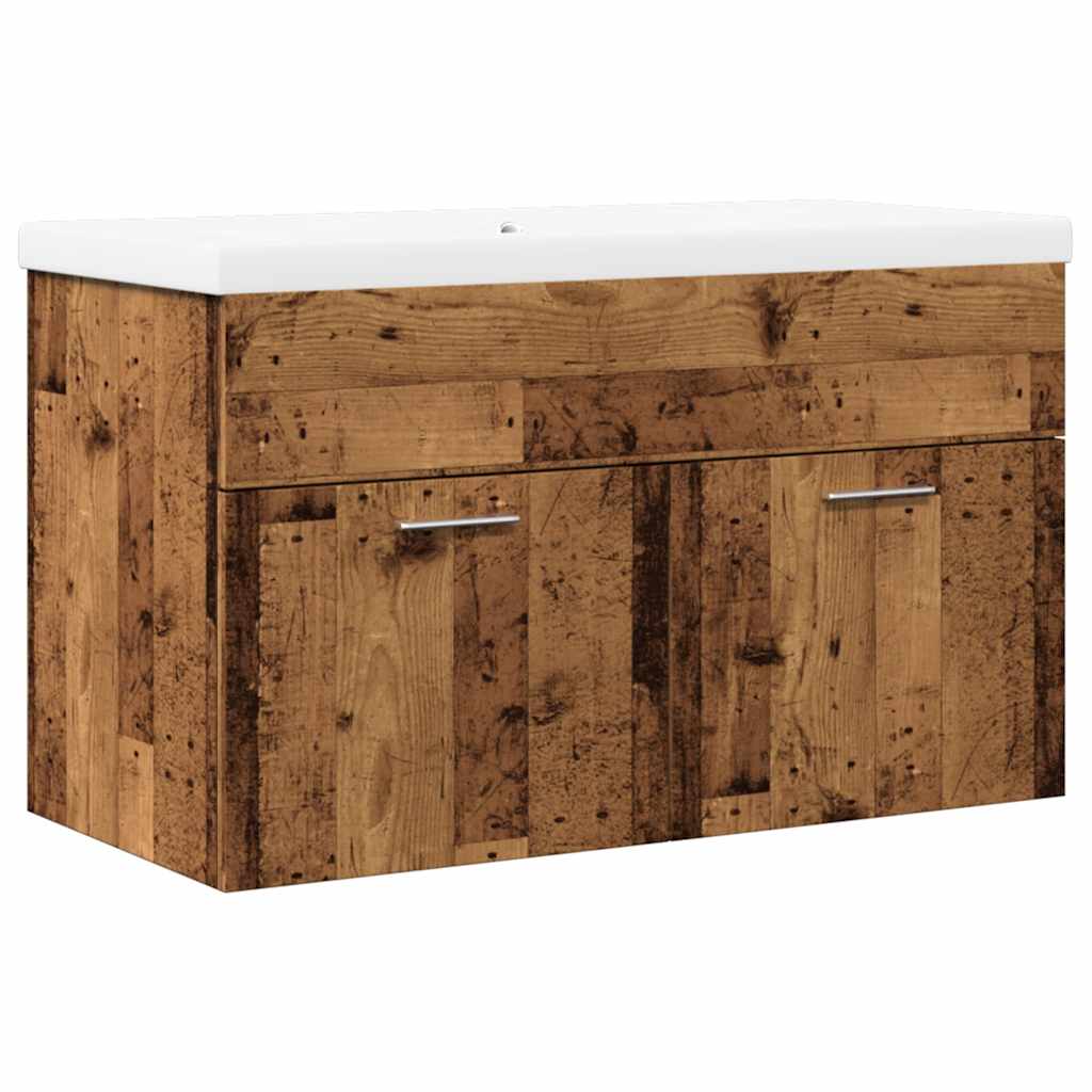 Set Mobili da Bagno 2 pz Legno Antico in Legno Multistrato | homemem39