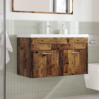 Set Mobili da Bagno 2 pz Legno Antico in Legno Multistrato | homemem39