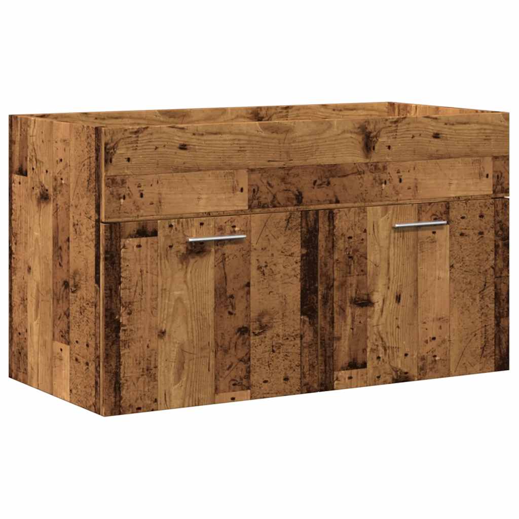 Set Mobili da Bagno 2 pz Legno Antico in Legno Multistrato | homemem39