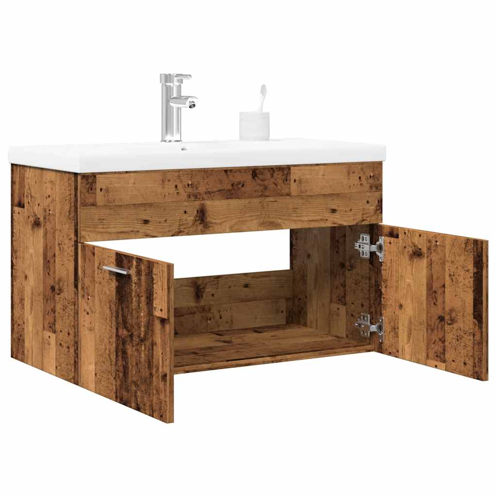Set Mobili da Bagno 2 pz Legno Antico in Legno Multistrato | homemem39