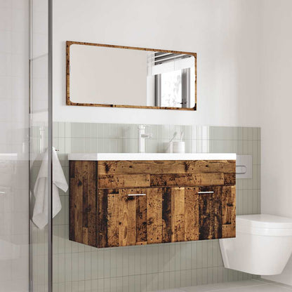Set Mobili da Bagno 3 pz Legno Antico in Legno Multistrato