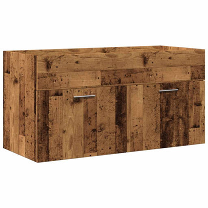 Set Mobili da Bagno 3 pz Legno Antico in Legno Multistrato