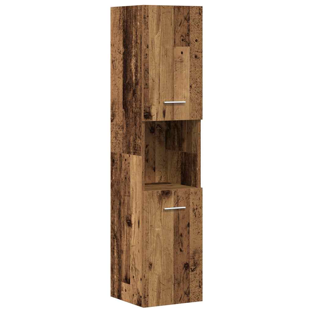 Set Mobili da Bagno 3 pz Legno Antico in Legno Multistrato