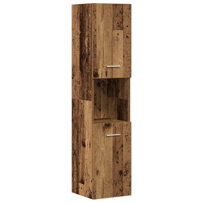 Set Mobili da Bagno 3 pz Legno Antico in Legno Multistrato