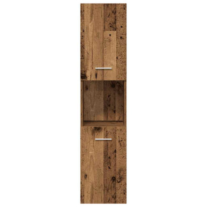 Set Mobili da Bagno 3 pz Legno Antico in Legno Multistrato