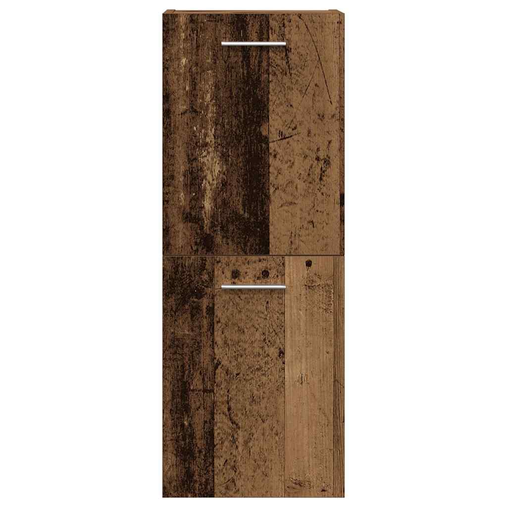 Set Mobili da Bagno 3 pz Legno Antico in Legno Multistrato