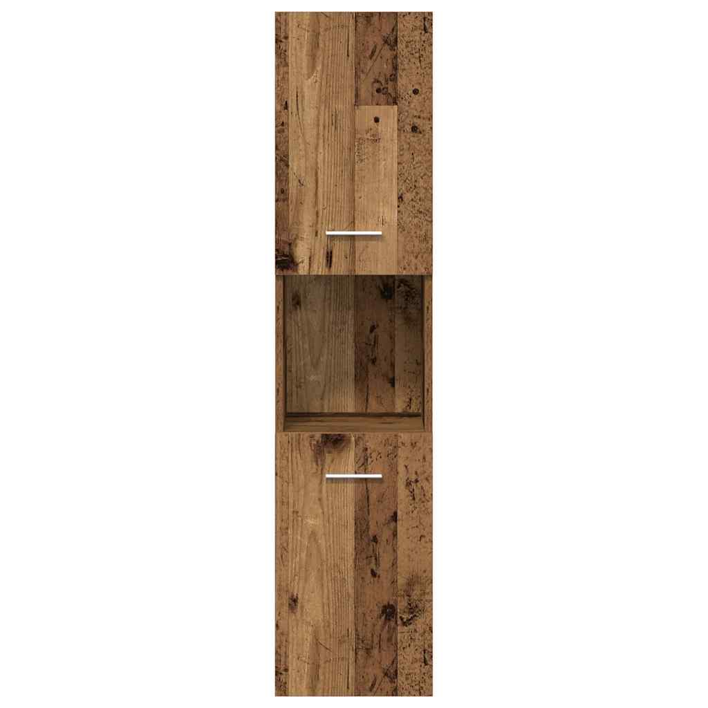 Set Mobili da Bagno 4 pz Legno Antico in Legno Multistrato