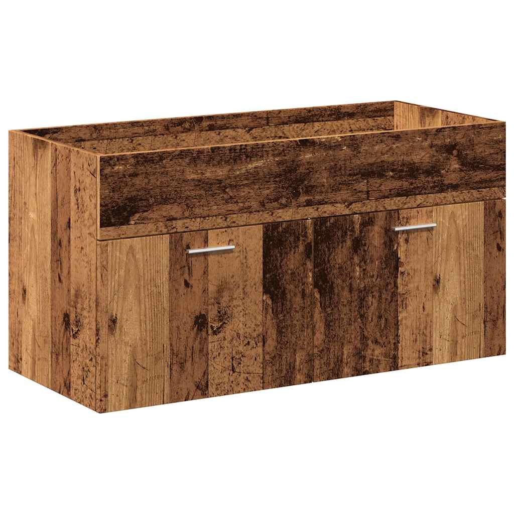 Set Mobili da Bagno 4 pz Legno Antico in Legno Multistrato