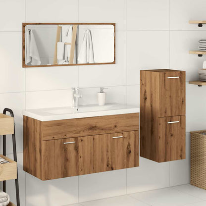Set Mobili da Bagno 4 pz Rovere Artigianale Legno Multistrato