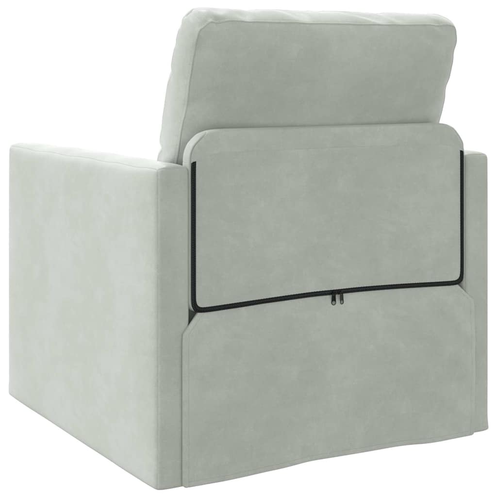 Divano letto Grigio chiaro 74 x 77 x 81 cm Velluto