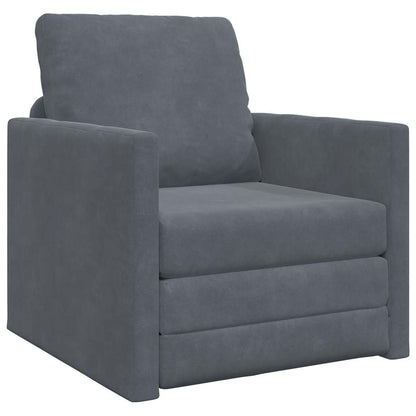 Divano letto Grigio scuro 74 x 77 x 81 cm Velluto