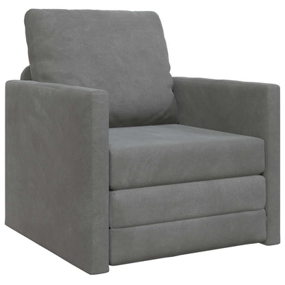 Divano letto Grigio scuro 74 x 77 x 81 cm Velluto | homemem39