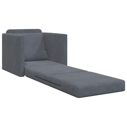 Divano letto Grigio scuro 74 x 77 x 81 cm Velluto