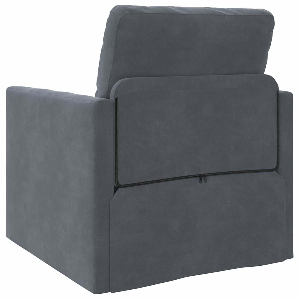 Divano letto Grigio scuro 74 x 77 x 81 cm Velluto