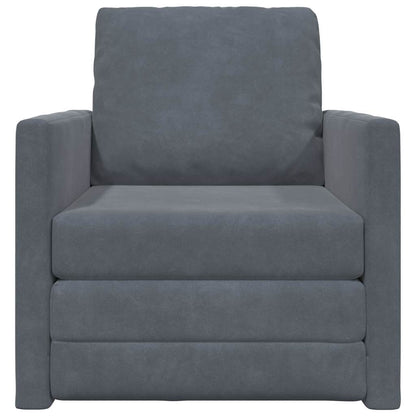 Divano letto Grigio scuro 74 x 77 x 81 cm Velluto