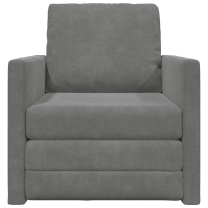 Divano letto Grigio scuro 74 x 77 x 81 cm Velluto | homemem39