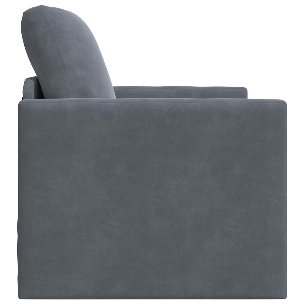 Divano letto Grigio scuro 74 x 77 x 81 cm Velluto