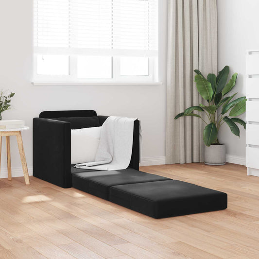 Divano letto Nero 74 x 77 x 81 cm Velluto