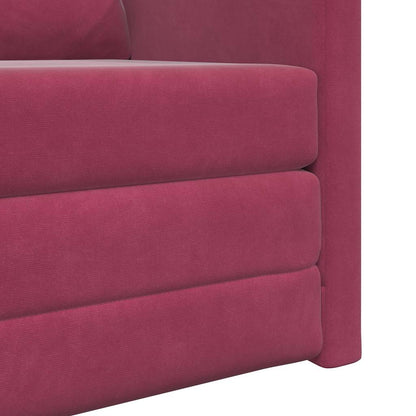 Divano letto 60cm Rosso Vino Velluto - homemem39